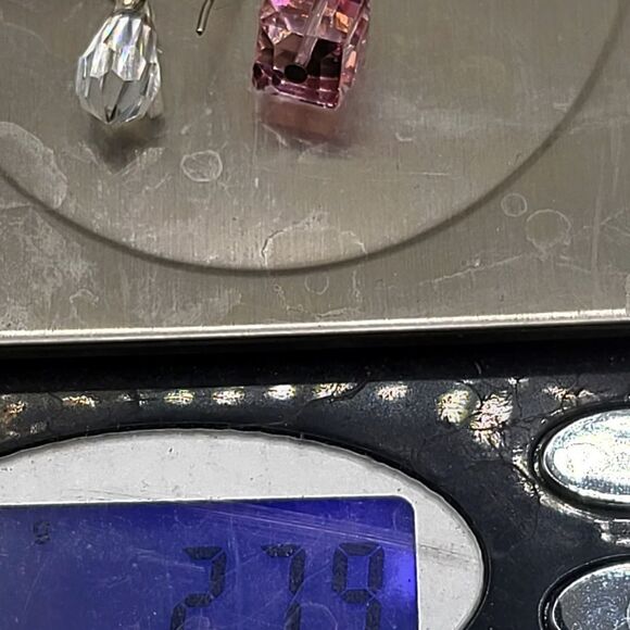 "5/$25" Sterling Silver Swarovski Crystal Mismatched Dangle Earrings - Picture 7 of 9